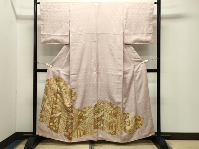 平和屋着物●中国三大刺繍　相良刺繍　色留袖　駒刺繍　飛鶴花文　金彩　正絹　逸品　CABK2367gh