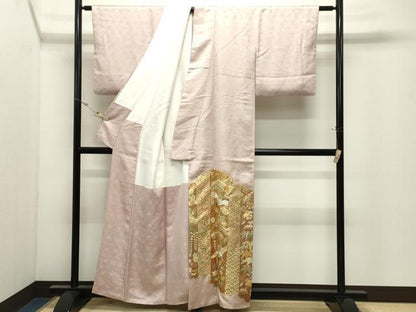 平和屋着物●中国三大刺繍　相良刺繍　色留袖　駒刺繍　飛鶴花文　金彩　正絹　逸品　CABK2367gh
