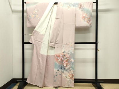 平和屋着物●訪問着　友禅　作家物　草花文　暈し染め　金銀彩　正絹　逸品　CABK2368gh