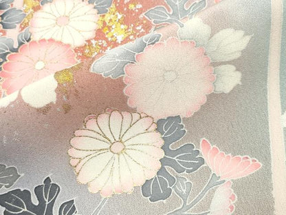 平和屋着物●訪問着　友禅　作家物　草花文　暈し染め　金銀彩　正絹　逸品　CABK2368gh
