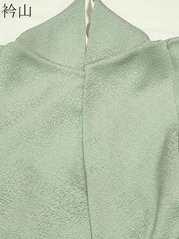 平和屋着物●上質な色無地　霞地紋　若芽色　正絹　逸品　CABK2372gh