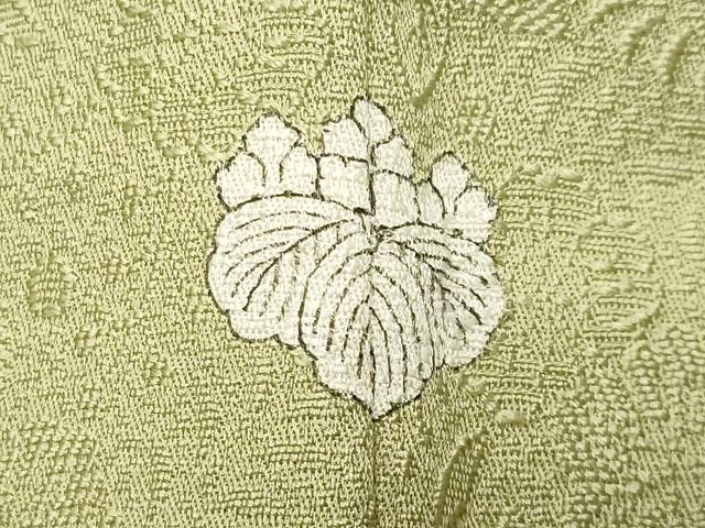 平和屋着物●上質な色無地　辻が花地紋　抹茶色　正絹　逸品　未使用　CABK2373gh