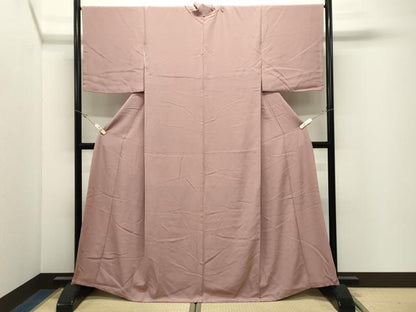 平和屋着物●上質な色無地　退紅色　正絹　逸品　CABK2374gh