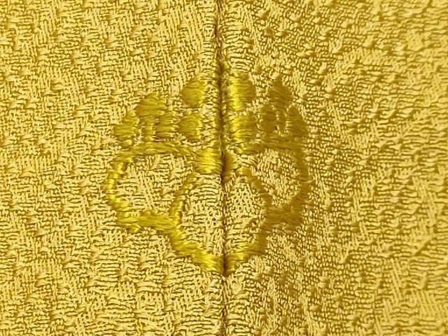 平和屋着物●上質な色無地　作家物　本泥染　花唐草地紋　芥子色　正絹　逸品　CABK2375gh