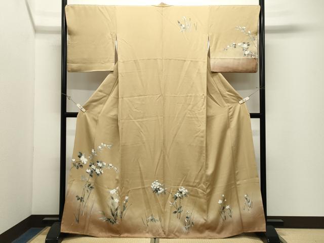 平和屋着物●訪問着　枝花文　暈し染め　金彩　正絹　逸品　CABK2379gh