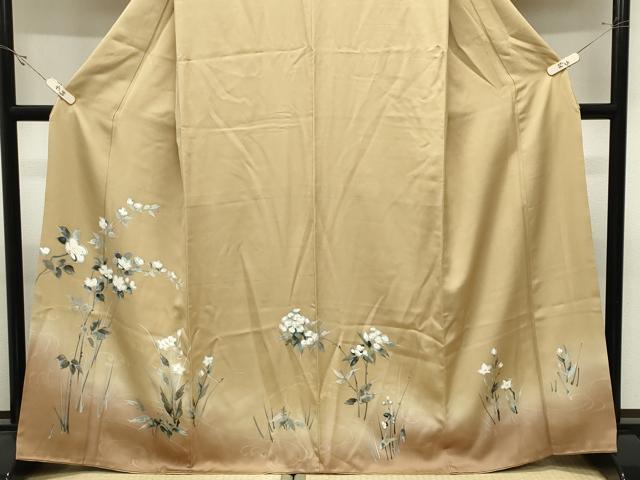 平和屋着物●訪問着　枝花文　暈し染め　金彩　正絹　逸品　CABK2379gh