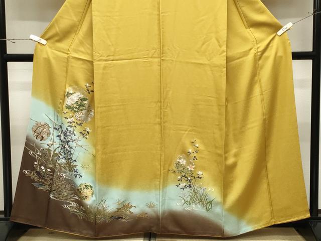 平和屋着物●訪問着　流水雪輪重ね花文　暈し染め　金銀彩　正絹　逸品　CABK2380gh