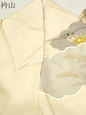 平和屋着物●訪問着　駒刺繍　雲重ね花文　金彩　正絹　逸品　CABK2381gh