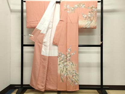 平和屋着物●訪問着　鬘帯花文　暈し染め　金彩　正絹　逸品　CABK2385gh