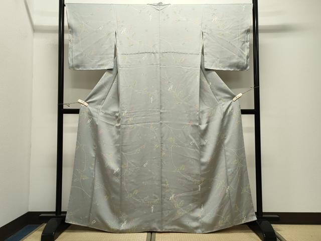 平和屋着物●上質な小紋　花唐草文　正絹　逸品　未使用　CABK2388gh