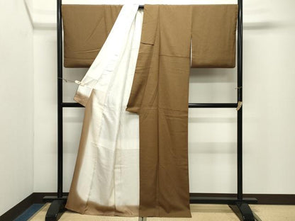 平和屋着物●上質なお召　霞文　正絹　逸品　CABK2389gh