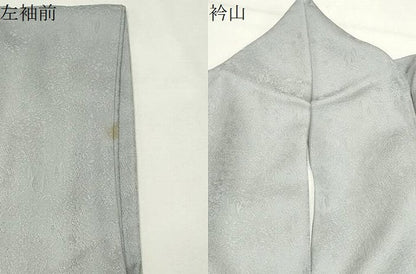 平和屋着物●上質な色無地　草花地紋　薄雲鼠色　正絹　逸品　CABK2391gh