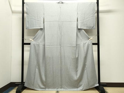 平和屋着物●上質な色無地　草花地紋　薄雲鼠色　正絹　逸品　CABK2391gh