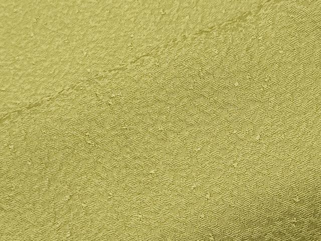 平和屋着物●上質な色無地　紋意匠　青朽葉色　正絹　逸品　CABK2393gh