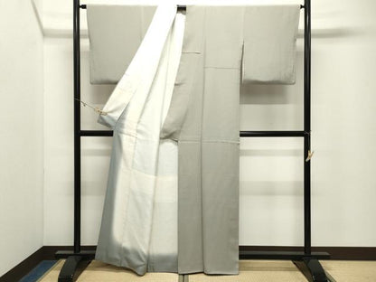 平和屋着物●江戸小紋　万筋　人色×薄墨色　正絹　逸品　CABK2394gh