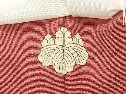平和屋着物●上質な色無地　甚三紅色　正絹　逸品　未使用　CABK2396gh