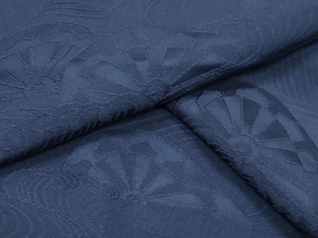 平和屋着物●上質な色無地　片輪車地紋　濃藍色　正絹　逸品　CABK2398gh