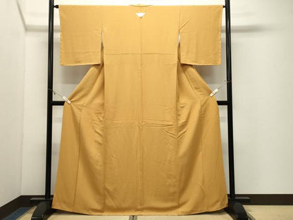 平和屋着物●上質な色無地　黄朽葉色　正絹　逸品　未使用　CABK2400gh