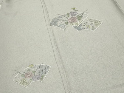 平和屋着物●中国三大刺繍　スワトウ刺繍　総刺繍　訪問着　地紙重ね花文　正絹　逸品　CABK2401gh