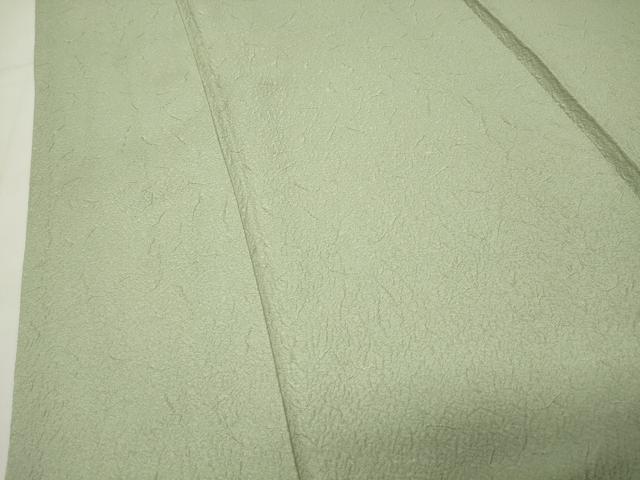 平和屋着物●上質な色無地　作家物　本草木染　吉祥地紋　若葉色　正絹　逸品　CABK2402gh