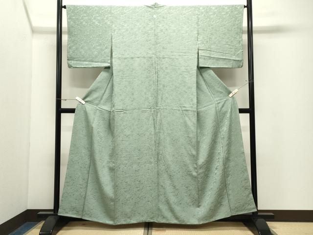 平和屋着物●上質な色無地　霞地紋　薄青色　正絹　逸品　CABK2406gh