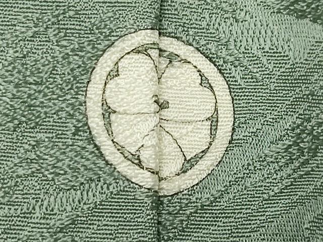 平和屋着物●上質な色無地　霞地紋　薄青色　正絹　逸品　CABK2406gh