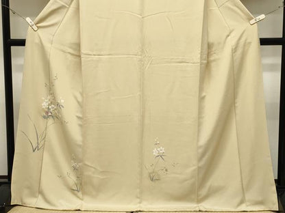 平和屋着物●訪問着　草花文　金銀彩　ロング丈　正絹　逸品　CABK2407gh
