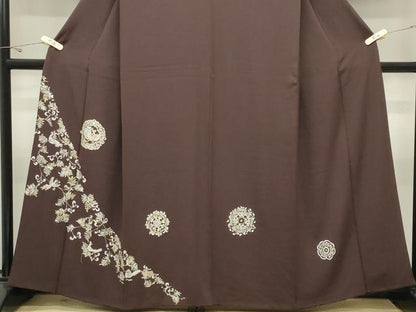 平和屋着物●訪問着　総刺繍　鳳凰花唐草文　金銀糸　正絹　逸品　CABK2411gh