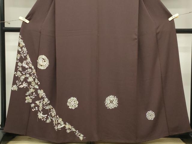 平和屋着物●訪問着　総刺繍　鳳凰花唐草文　金銀糸　正絹　逸品　CABK2411gh