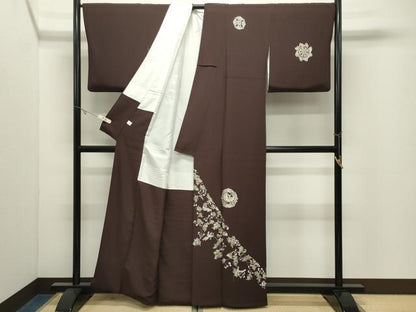 平和屋着物●訪問着　総刺繍　鳳凰花唐草文　金銀糸　正絹　逸品　CABK2411gh