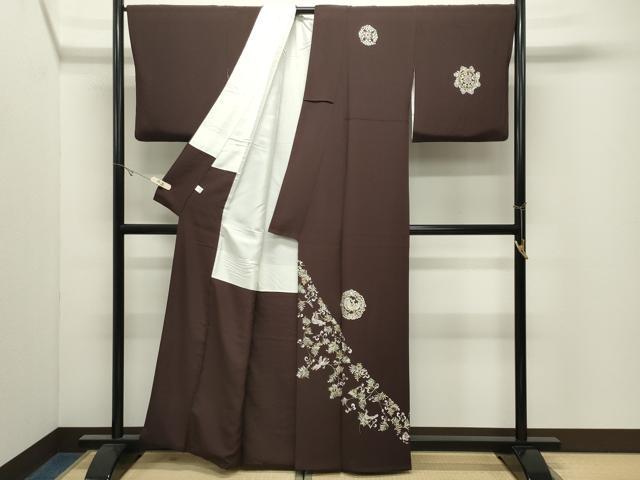 平和屋着物●訪問着　総刺繍　鳳凰花唐草文　金銀糸　正絹　逸品　CABK2411gh