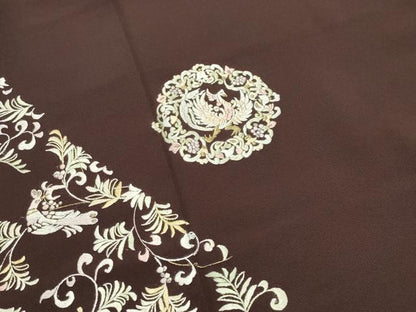 平和屋着物●訪問着　総刺繍　鳳凰花唐草文　金銀糸　正絹　逸品　CABK2411gh