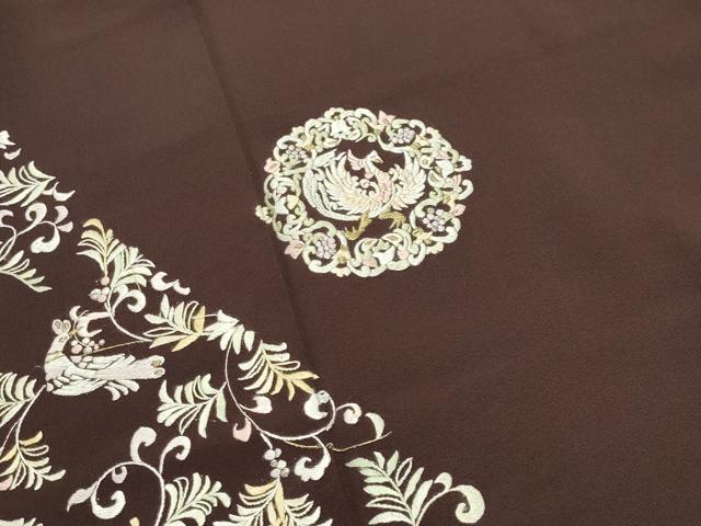 平和屋着物●訪問着　総刺繍　鳳凰花唐草文　金銀糸　正絹　逸品　CABK2411gh