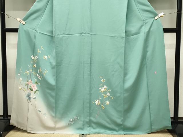 平和屋着物●訪問着　友禅　作家物　枝花文　暈し染め　鈴乃屋扱い　正絹　逸品　CABK2413gh