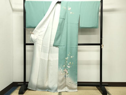 平和屋着物●訪問着　友禅　作家物　枝花文　暈し染め　鈴乃屋扱い　正絹　逸品　CABK2413gh