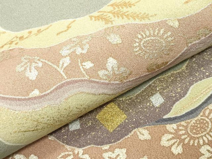 平和屋着物●訪問着　道長花唐草文　金銀彩　正絹　逸品　CABK2414gh