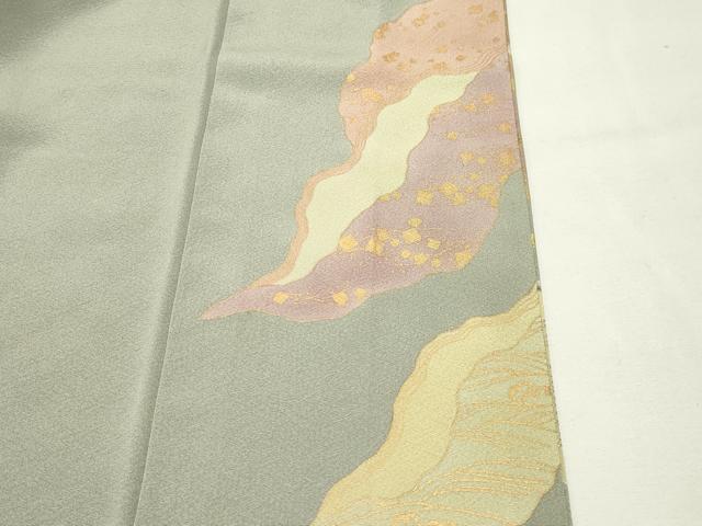 平和屋着物●訪問着　道長花唐草文　金銀彩　正絹　逸品　CABK2414gh
