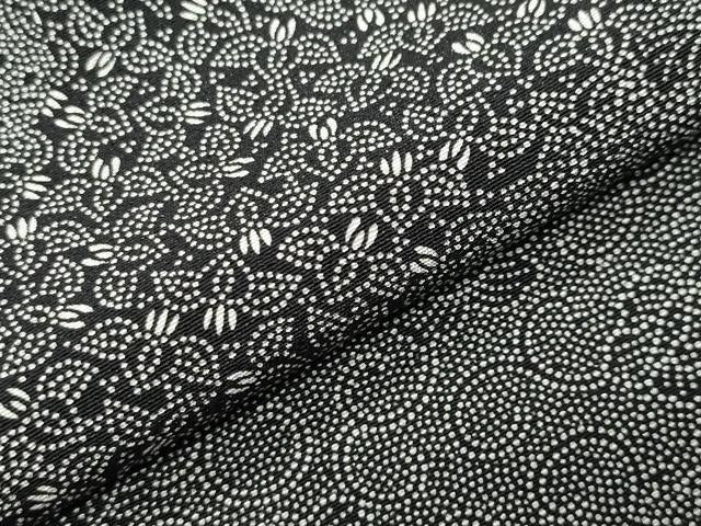 平和屋着物●江戸小紋　寄せ小紋柄　黒地　ますいわ屋扱い　正絹　逸品　CABK2416gh