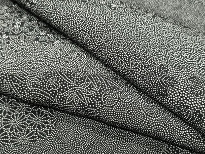 平和屋着物●江戸小紋　寄せ小紋柄　黒地　ますいわ屋扱い　正絹　逸品　CABK2416gh