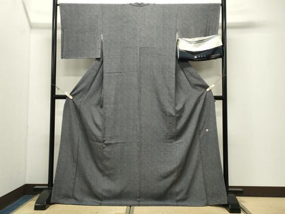 平和屋着物●江戸小紋 染工房 小林染芸 小林茂徳 六谷泰英 江戸小紋 七福神 黒地 さが美 反端付き ロング丈 正絹 逸品 未使用 CABK2418gh