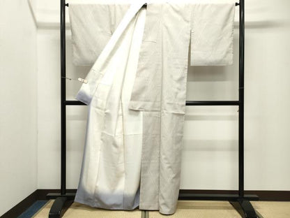 平和屋着物●本塩沢　110亀甲　菱吉祥文　証紙付き　正絹　逸品　CABK2419gh
