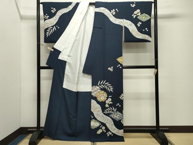 平和屋着物●訪問着　作家物　辻が花　銀彩　正絹　逸品　CABK2425gh