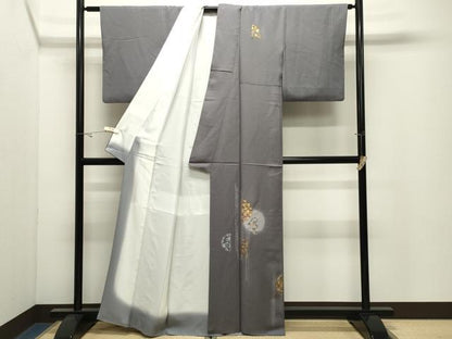 平和屋着物●訪問着　刺繍　草花文　金銀彩　正絹　逸品　CABK2426gh
