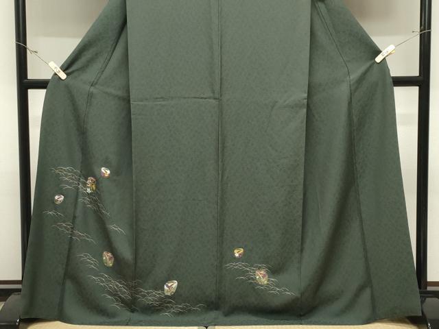 平和屋着物●訪問着　刺繍　ぽっくり下駄　金彩　ロング丈　正絹　逸品　CABK2428gh