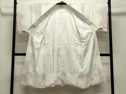 平和屋着物●長襦袢　袷　地紋起こし　桜ろまん　暈し染め　半衿刺繍　正絹　逸品　CABK2429gh