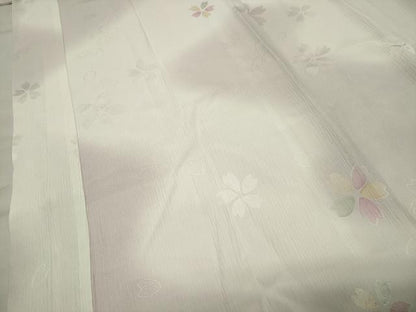 平和屋着物●長襦袢　袷　地紋起こし　桜ろまん　暈し染め　半衿刺繍　正絹　逸品　CABK2429gh