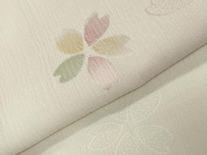 平和屋着物●長襦袢　袷　地紋起こし　桜ろまん　暈し染め　半衿刺繍　正絹　逸品　CABK2429gh