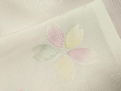 平和屋着物●長襦袢　袷　地紋起こし　桜ろまん　暈し染め　半衿刺繍　正絹　逸品　CABK2429gh