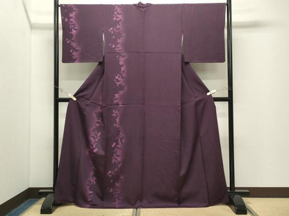 平和屋着物●訪問着　草花シルエット　正絹　逸品　CABK2430gh