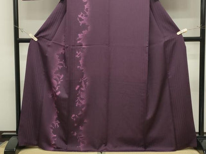 平和屋着物●訪問着　草花シルエット　正絹　逸品　CABK2430gh